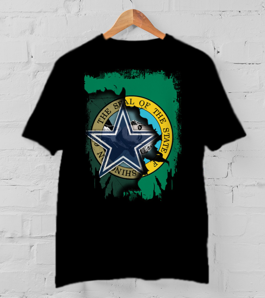 Washington State Seal With Dallas Cowboys Star T-Shirt