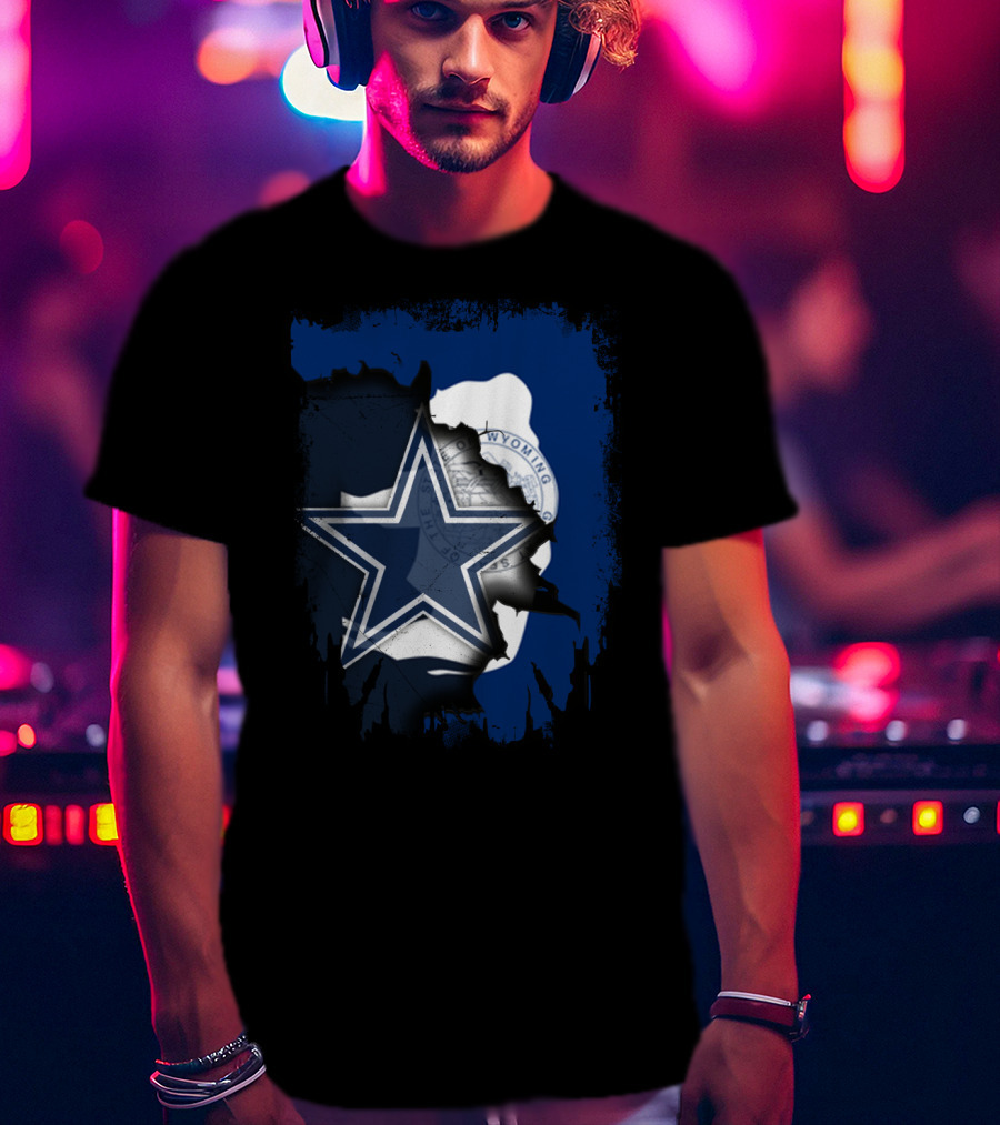 Wyoming Cowboys Star Emblem With State Seal T-Shirt