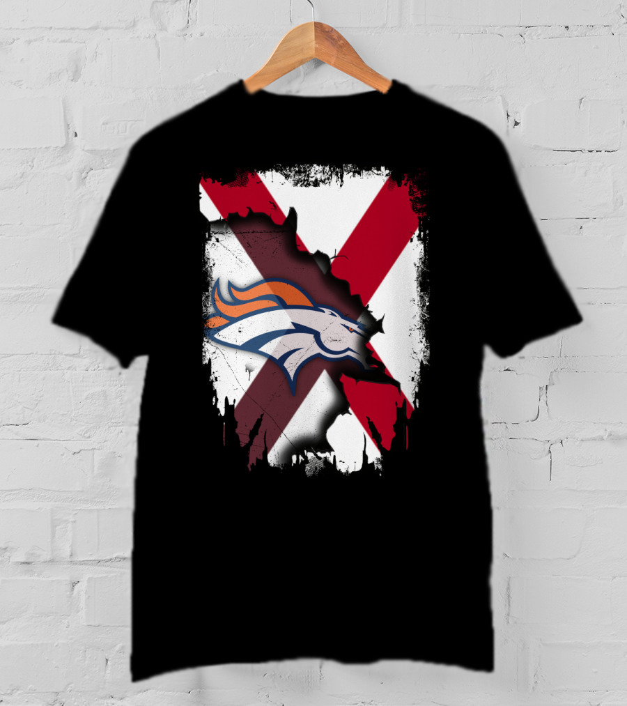 Together Alabama Broncos Fusion With Flag And Horse T-Shirt