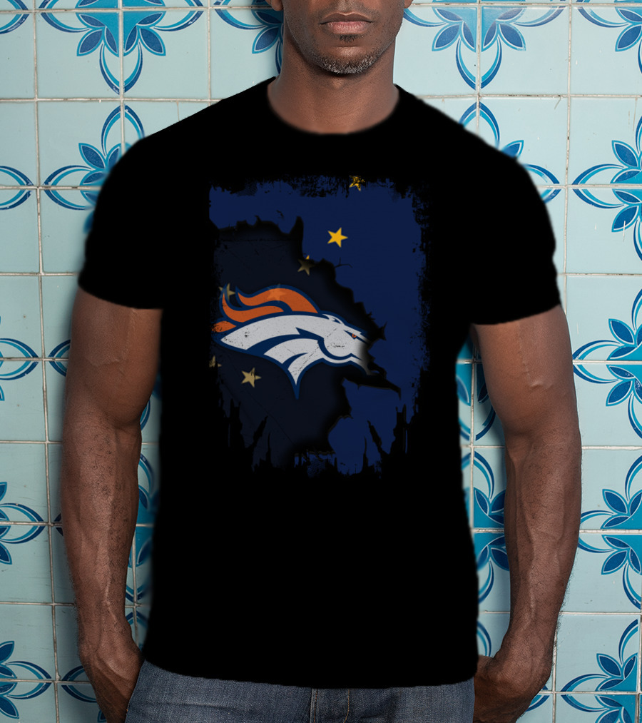 Together Alaska With Denver Broncos And Northern Stars T-Shirt