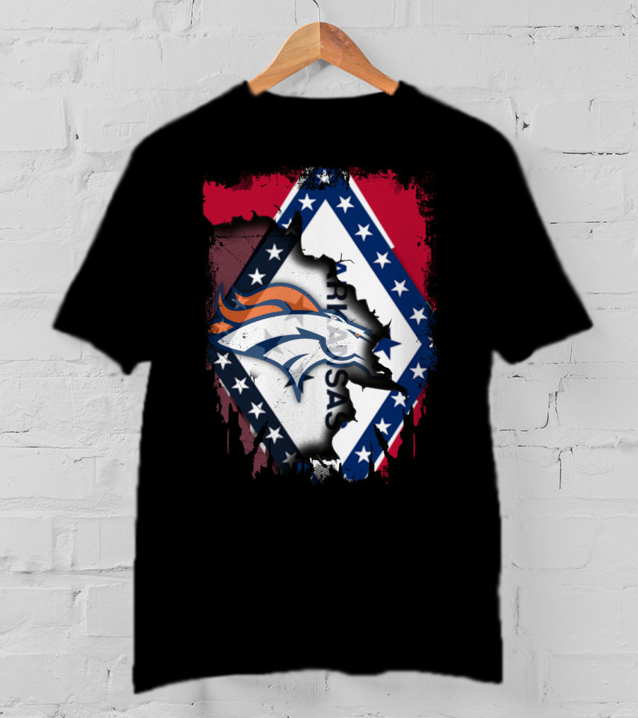 Together Arkansas Broncos Emblem With State Flag Elements T-Shirt