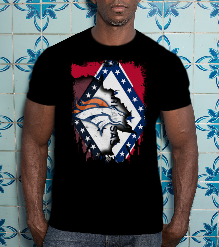Together Arkansas Broncos Emblem With State Flag Elements T-Shirt