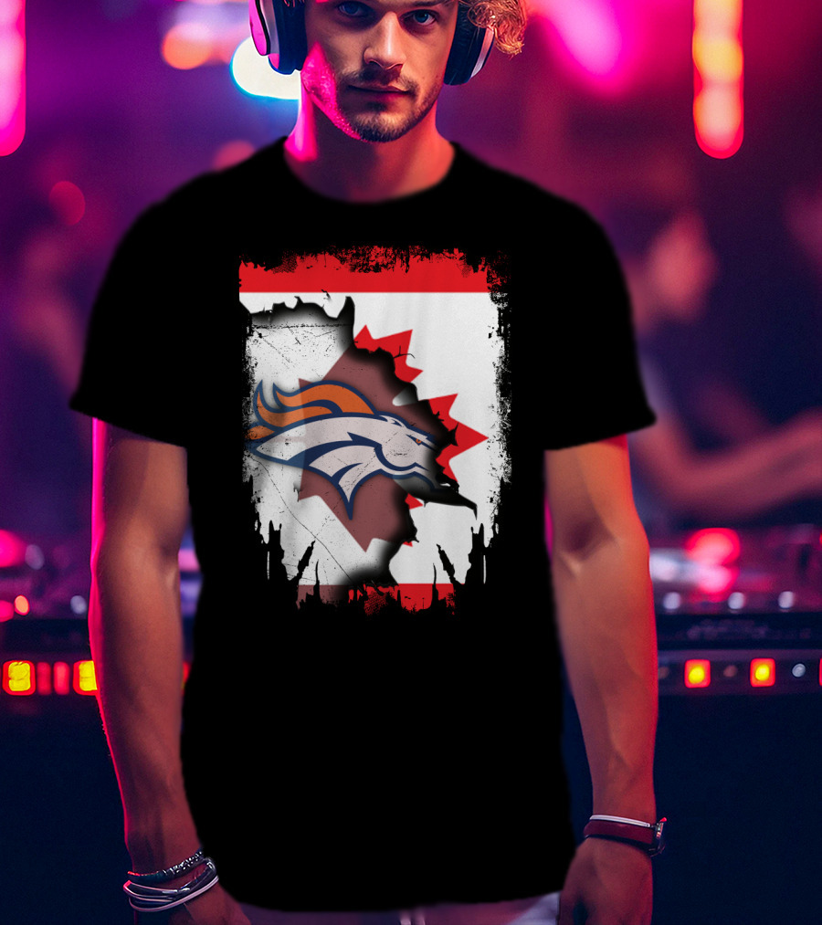 Together Canada Broncos Maple Leaf Flag NFL T-Shirt