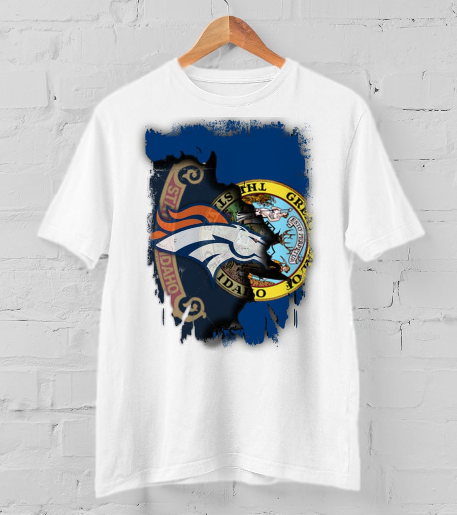 Idaho State Pride With Denver Broncos Emblem T-Shirt