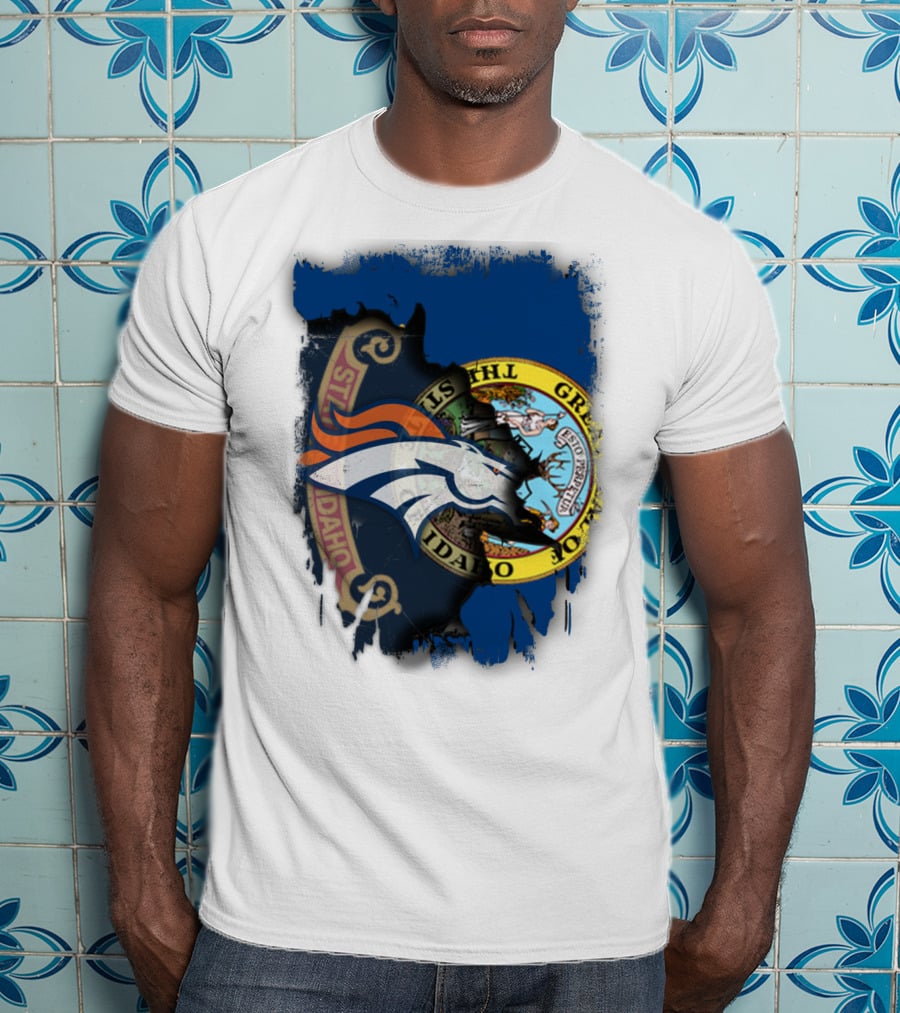 Idaho State Pride With Denver Broncos Emblem T-Shirt