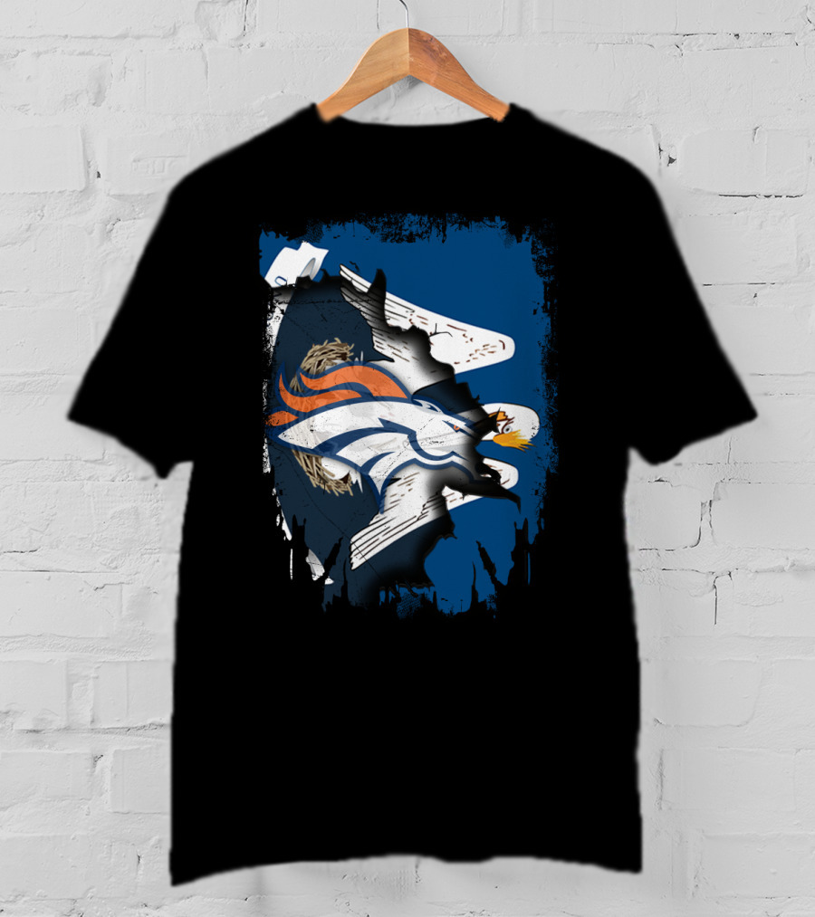 Together Louisiana With Denver Broncos And American Eagle Blend T-Shirt