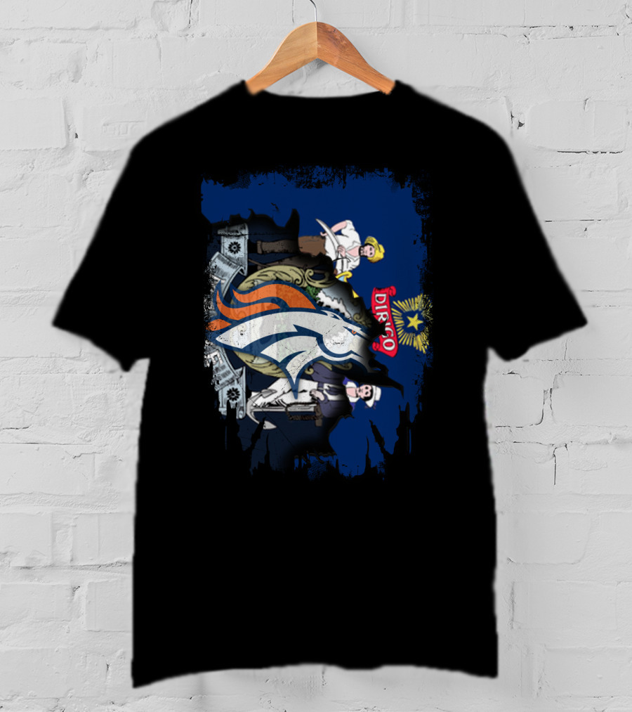 Dirigo Maine State Flag With Broncos NFL T-Shirt