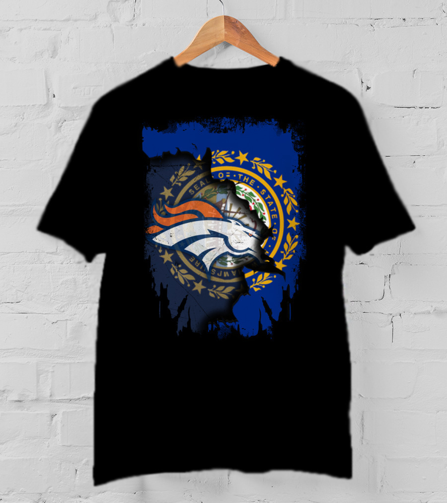 New Hampshire State Seal With Broncos Logo Integration T-Shirt