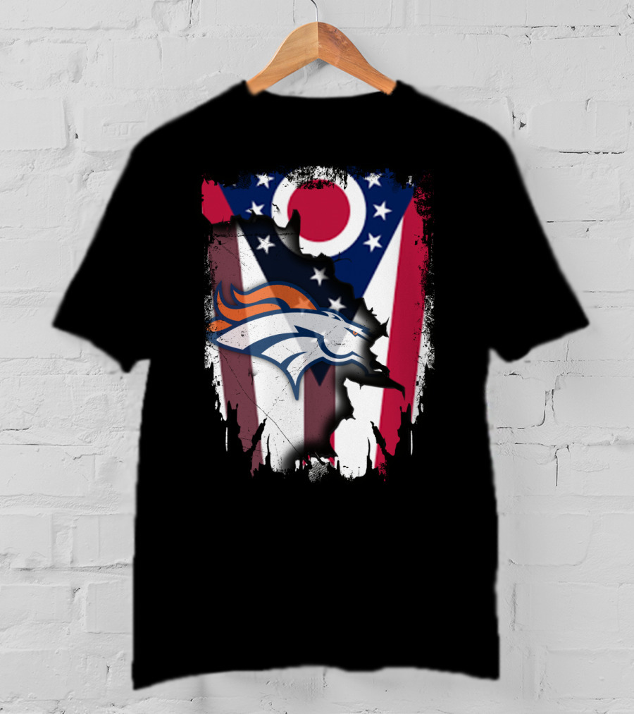 Together Ohio Flag With Broncos T-Shirt