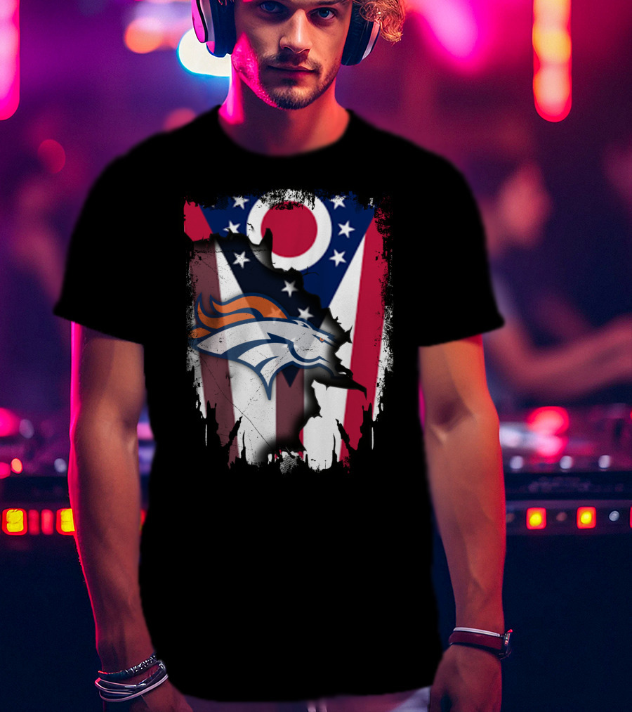 Together Ohio Flag With Broncos T-Shirt