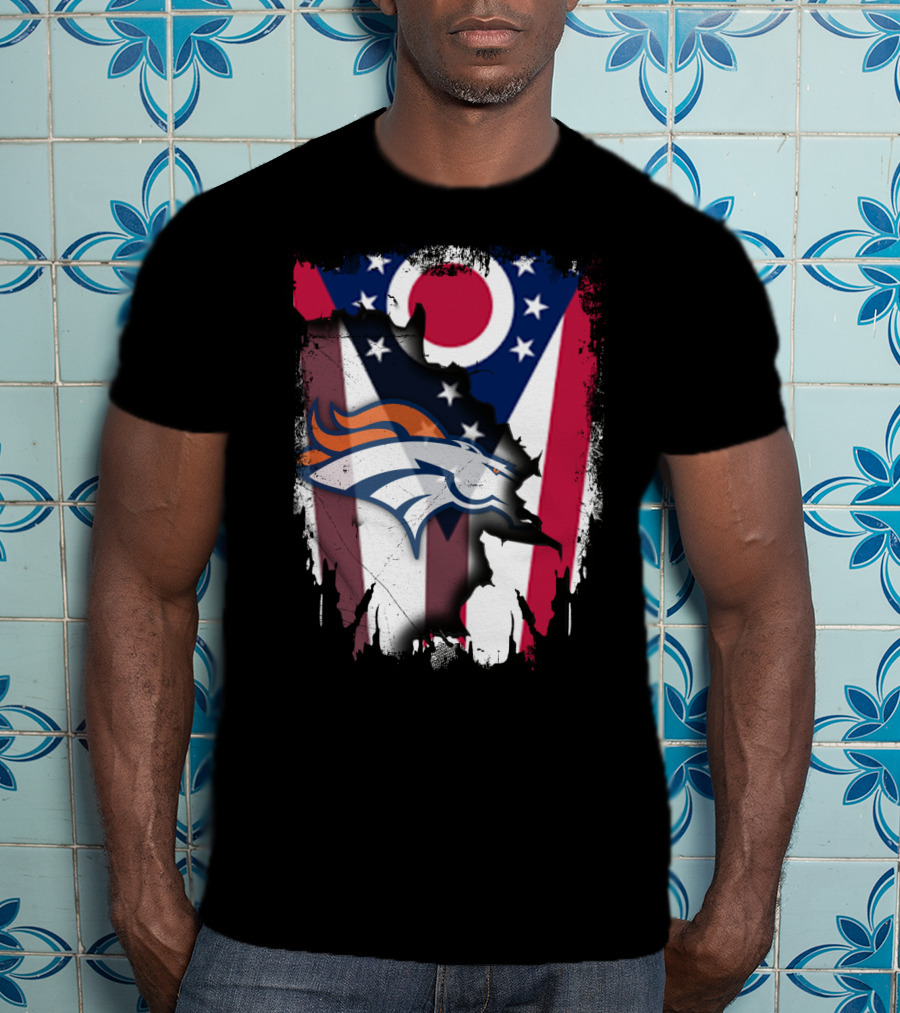 Together Ohio Flag With Broncos T-Shirt