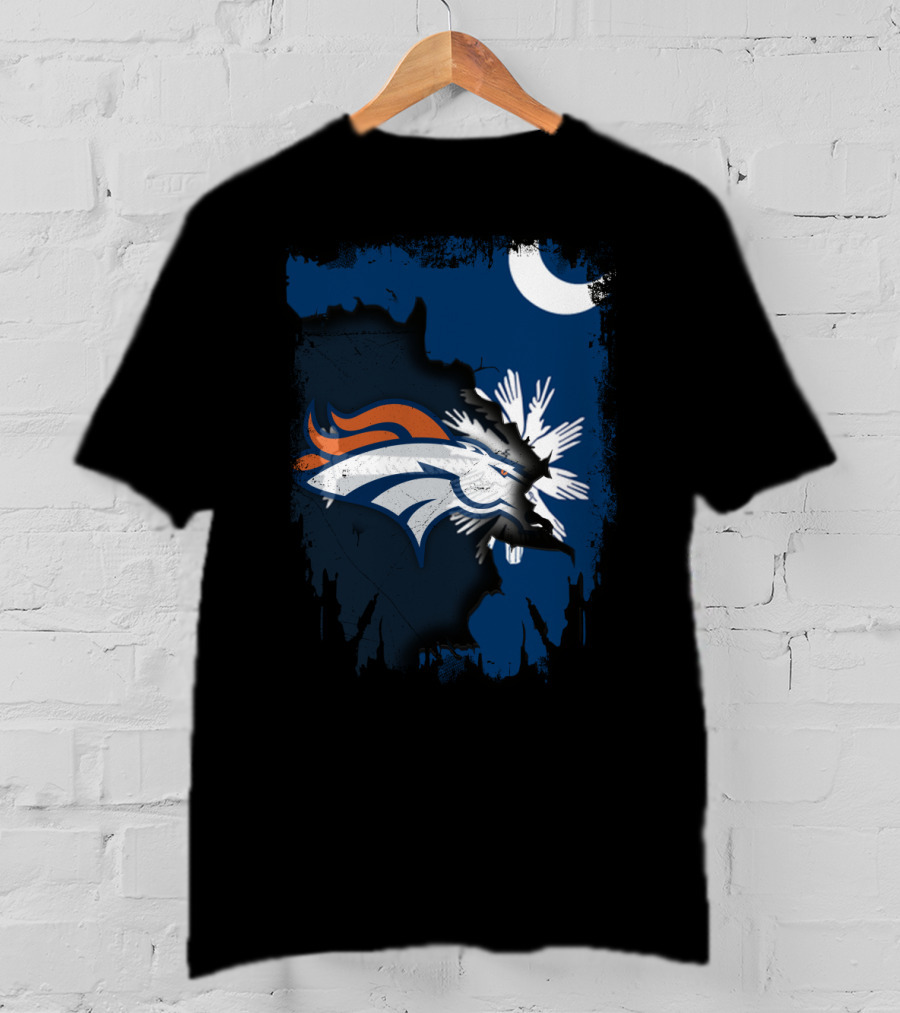 Together With Broncos In South Carolina Palmetto And Crescent T-Shirt