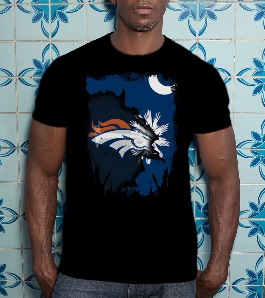 Together With Broncos In South Carolina Palmetto And Crescent T-Shirt