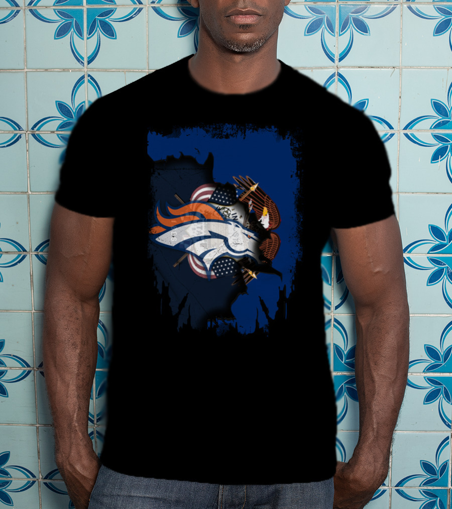 Together Utah With Broncos American Eagle And Flag T-Shirt