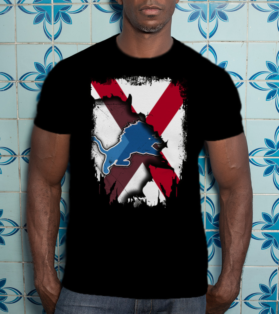 Together Alabama With Lions Detroit Football Fusion T-Shirt