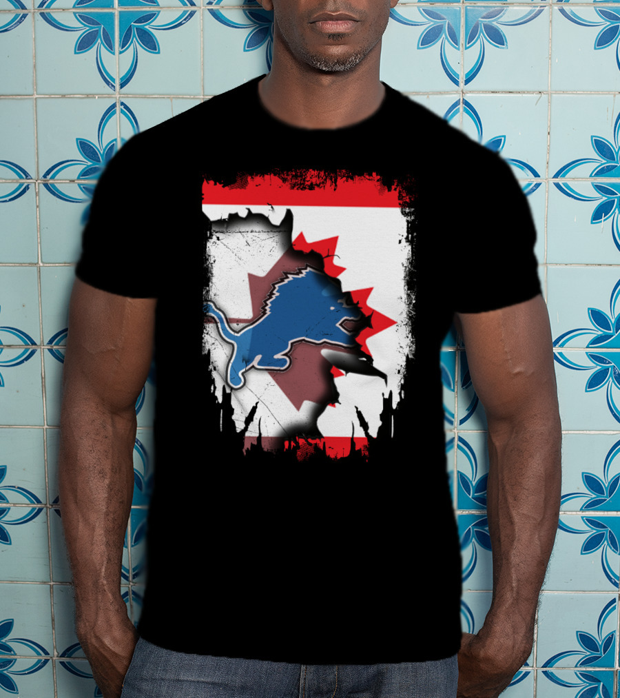 Together Canada With Detroit Lions Roaring Union T-Shirt