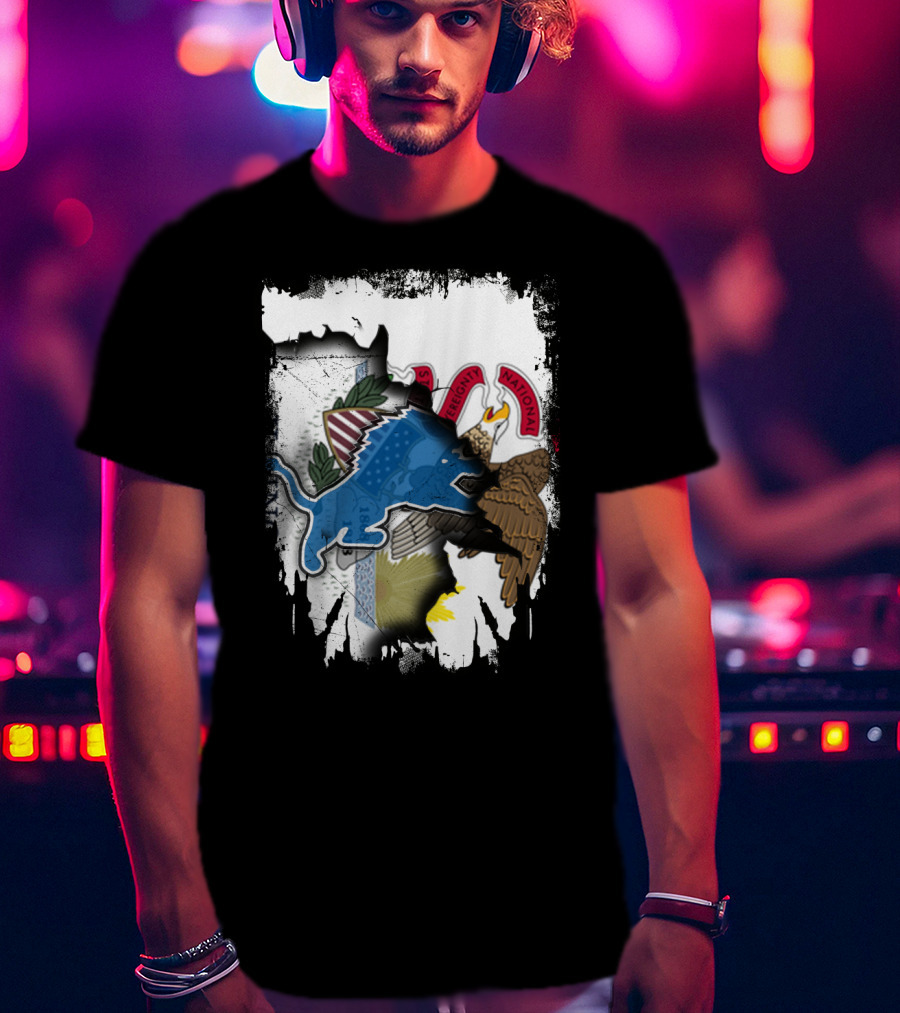 Detroit Lions Meet Illinois State Seal Strength Unity T-Shirt