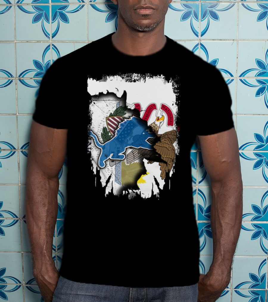 Detroit Lions Meet Illinois State Seal Strength Unity T-Shirt