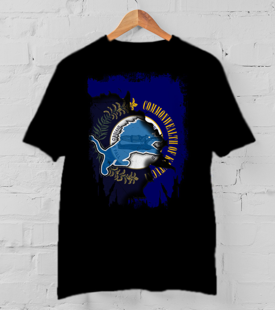 Commonwealth Of Kentucky United With Detroit Lions T-Shirt