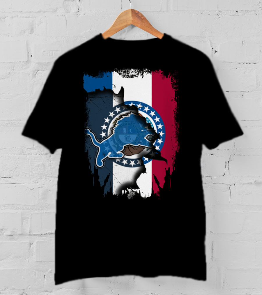 Missouri Lions Team Pride With State Flag Colors T-Shirt
