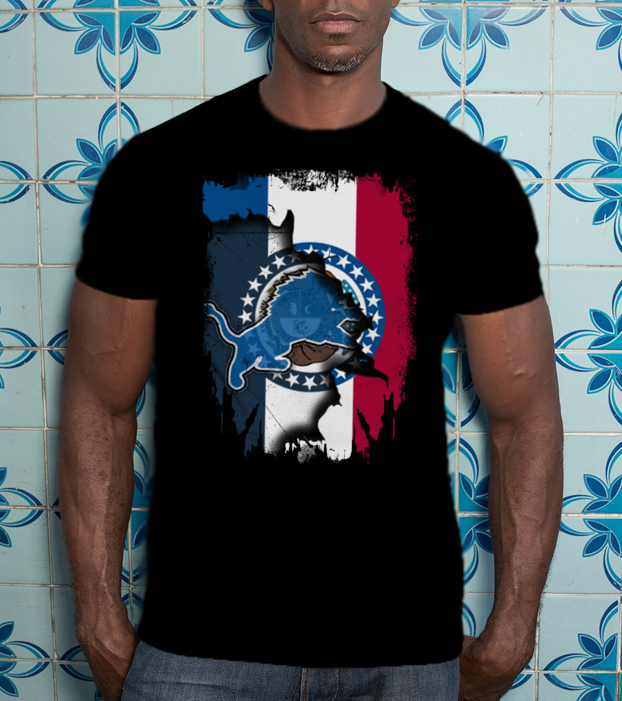Missouri Lions Team Pride With State Flag Colors T-Shirt