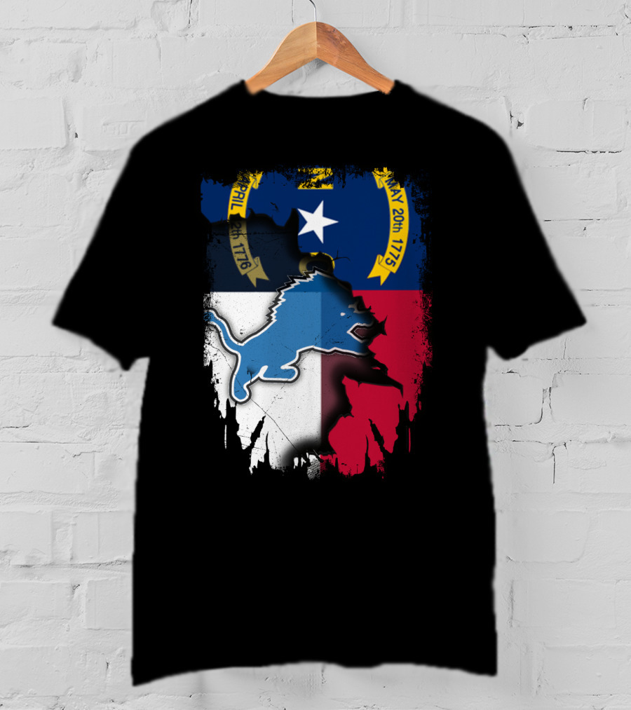 North Carolina Flag With Blue Lion T-Shirt