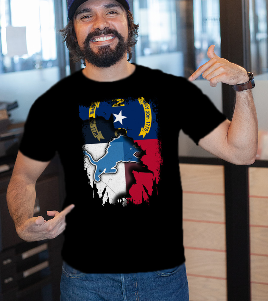 North Carolina Flag With Blue Lion T-Shirt