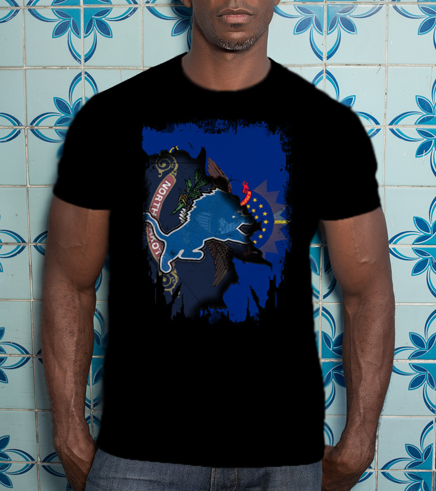 North Dakota Lions Emblem Fusion T-Shirt