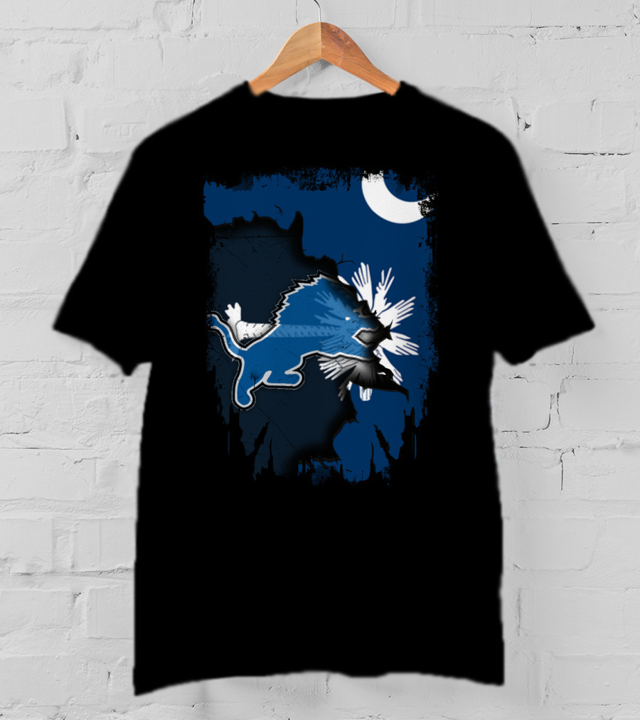 Together South Carolina With Detroit Lions And Palmetto Moon T-Shirt