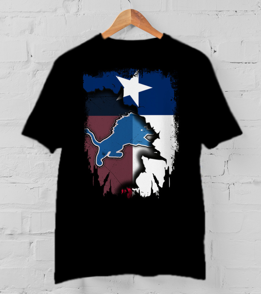 Together Texas Pride With Detroit Lions Emblem T-Shirt