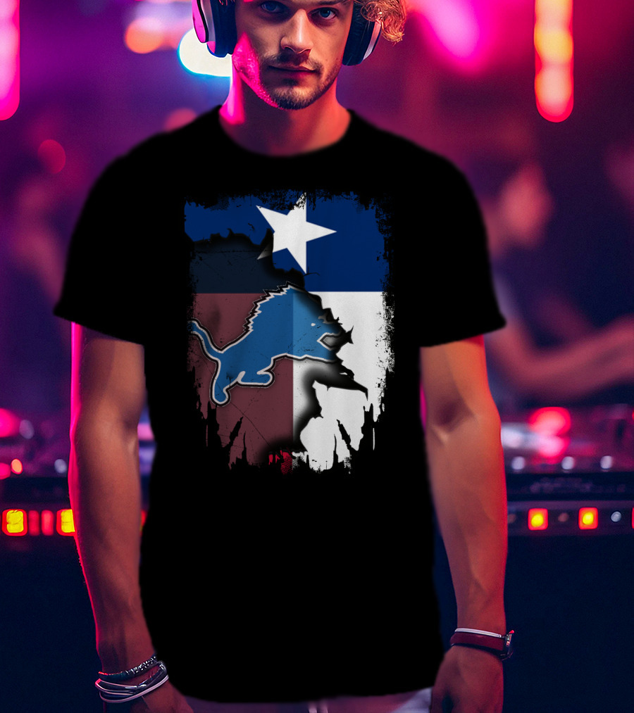 Together Texas Pride With Detroit Lions Emblem T-Shirt