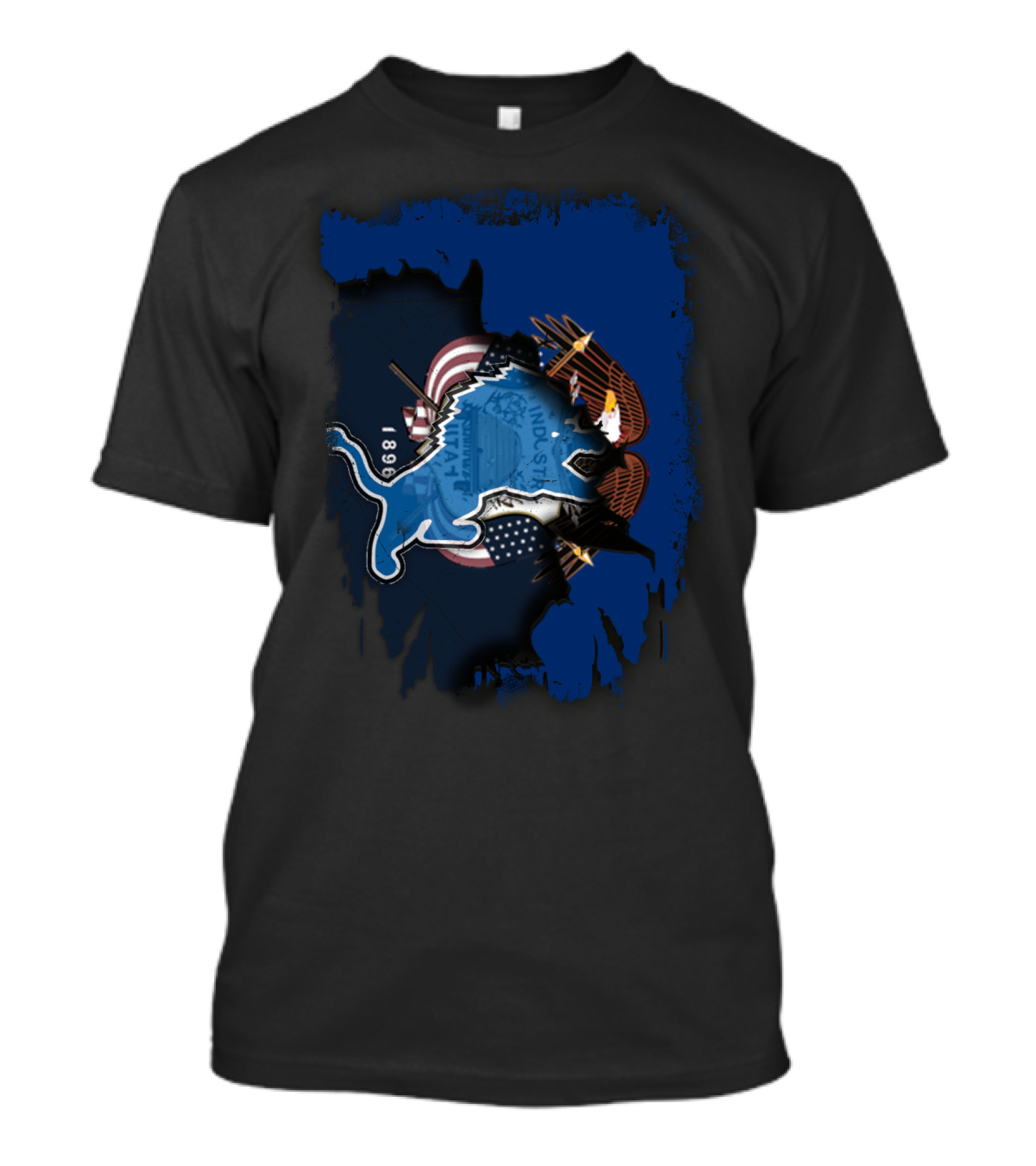 Utah Lions With Patriotic Eagle And Flag Elements T-Shirt