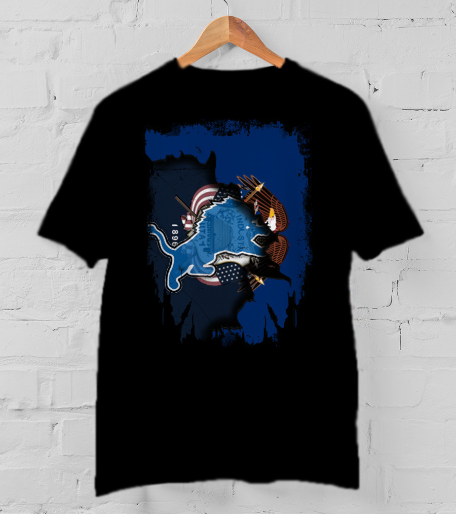 Utah Lions With Patriotic Eagle And Flag Elements T-Shirt