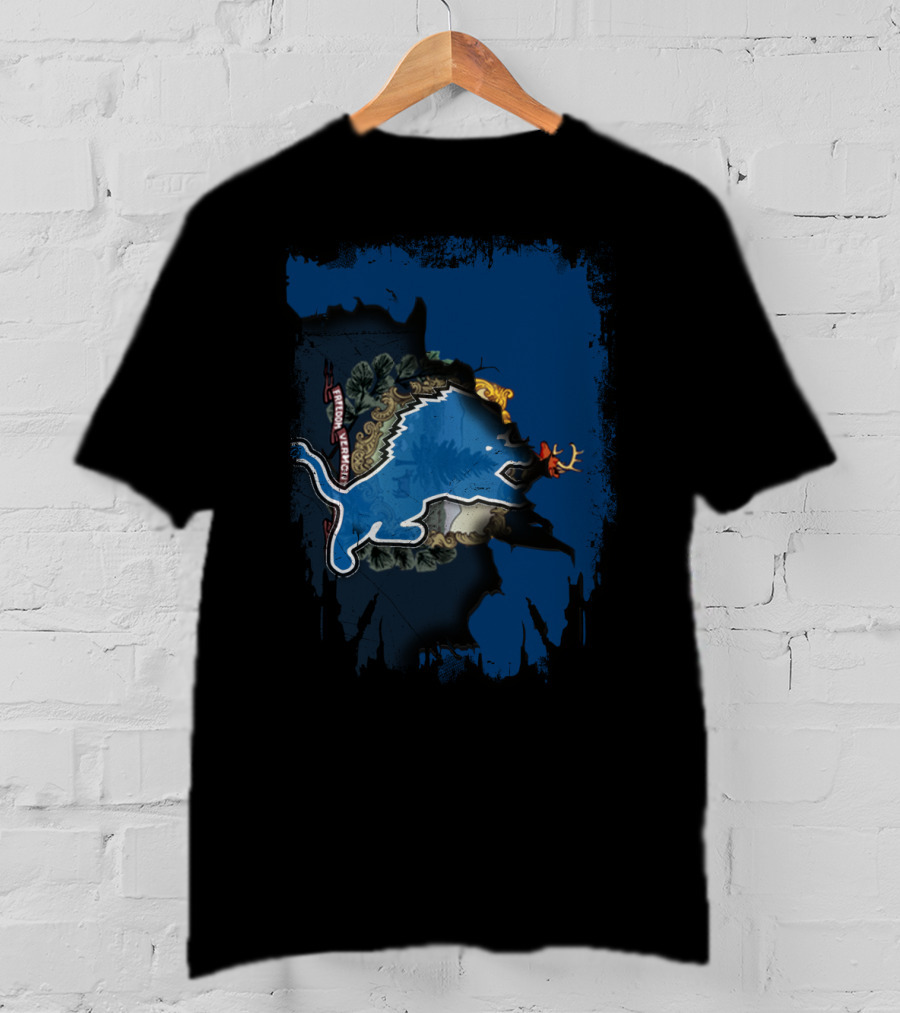 Together Vermont With Detroit Lions Crest T-Shirt
