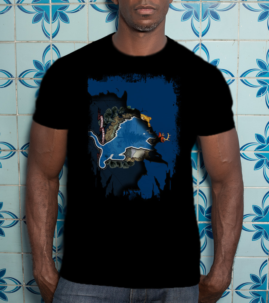 Together Vermont With Detroit Lions Crest T-Shirt