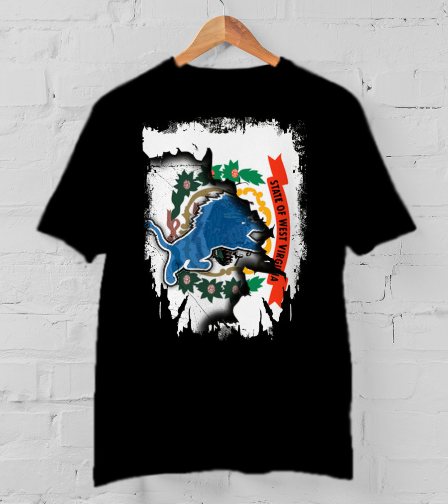 State Of West Virginia With Lions Symbol Together T-Shirt