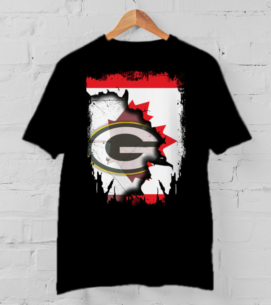 Canada Green Bay Packers Flag Fusion T-Shirt