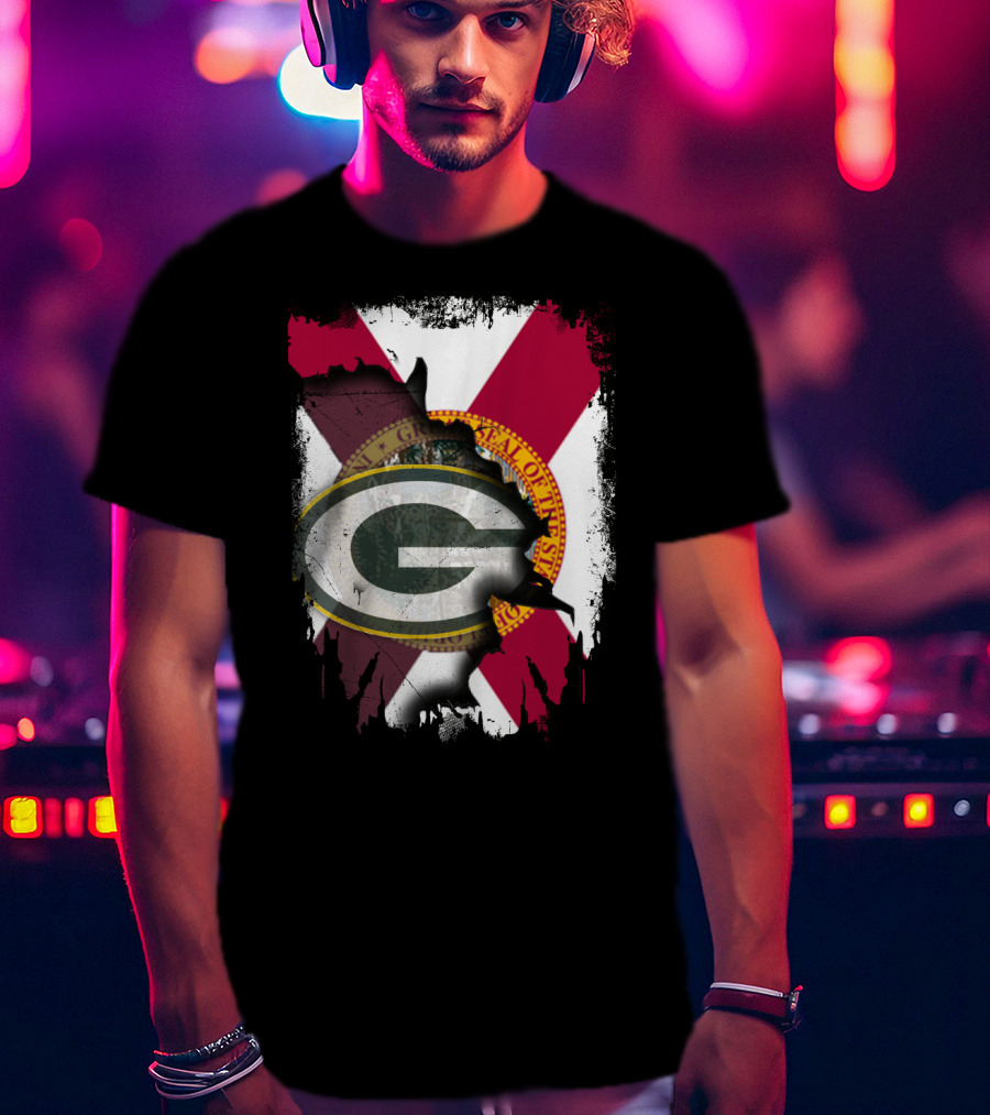 Florida State Outline With Green Bay Packers G T-Shirt
