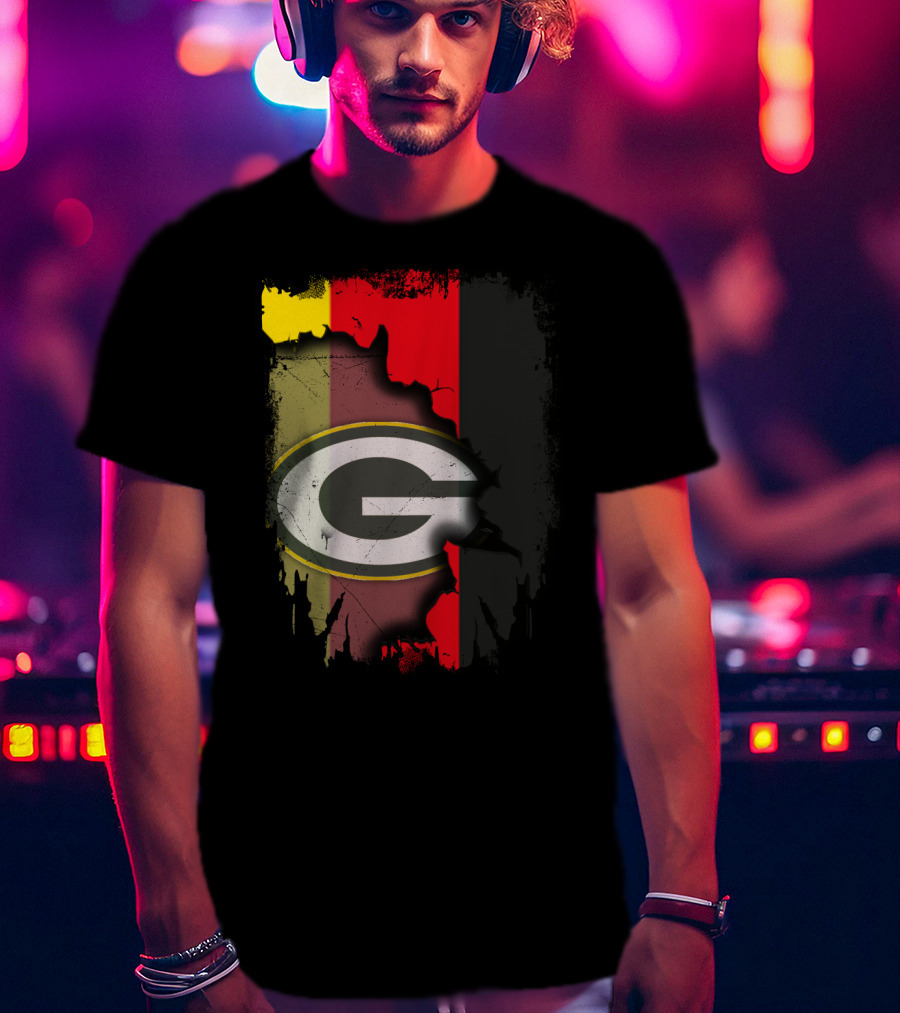 Germany And Packers United Flag Fusion T-Shirt