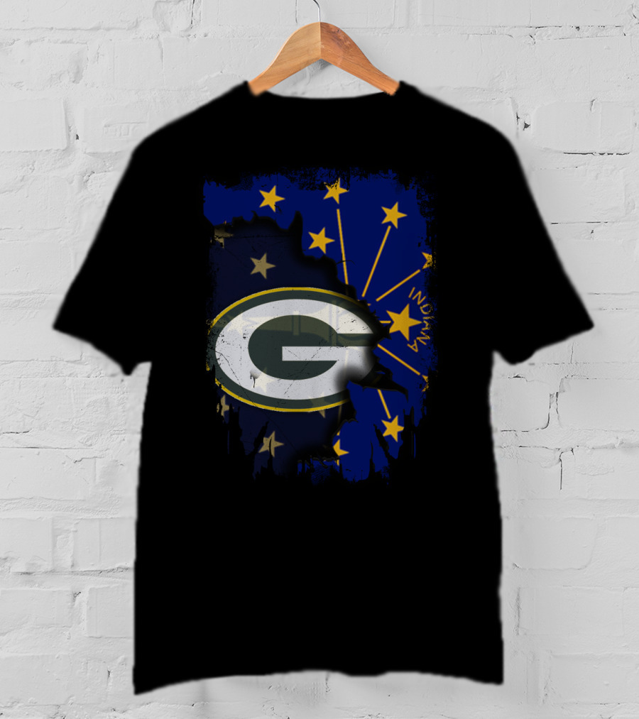Indiana Green Bay Packers Logo Stars T-Shirt