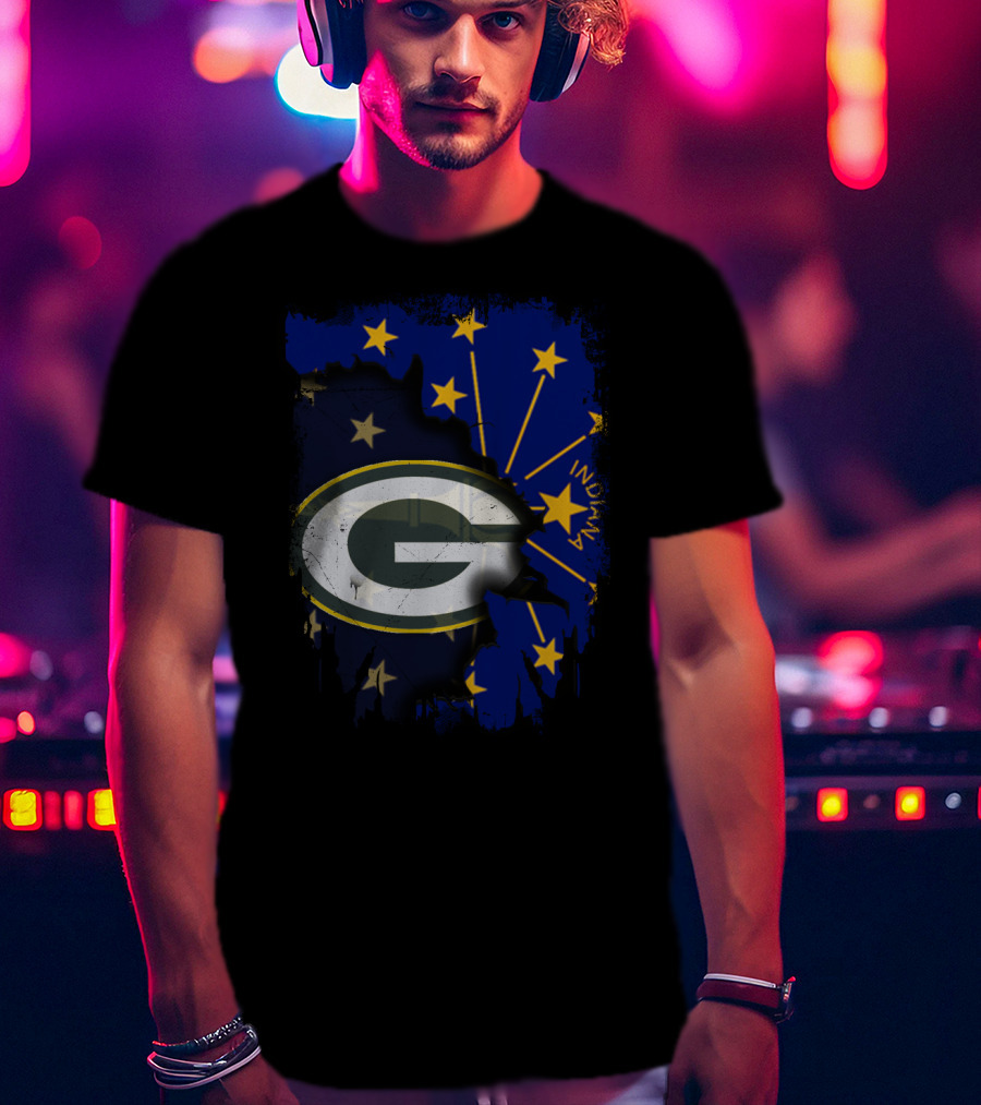 Indiana Green Bay Packers Logo Stars T-Shirt