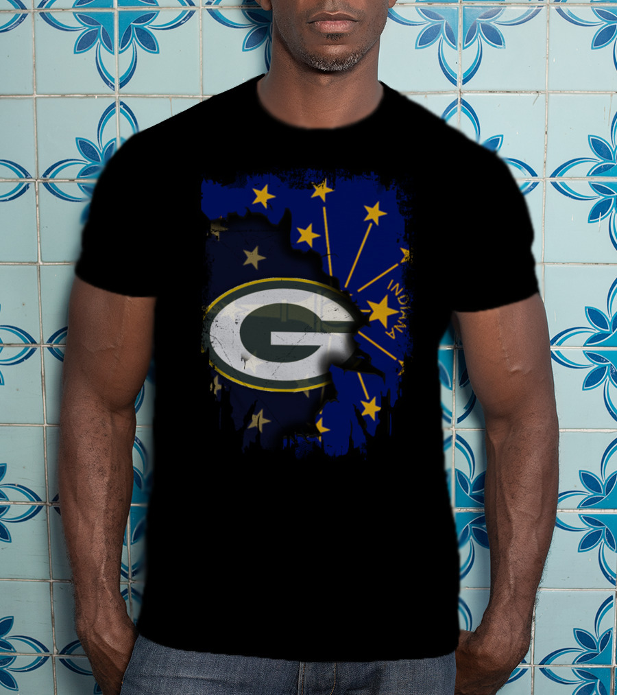 Indiana Green Bay Packers Logo Stars T-Shirt
