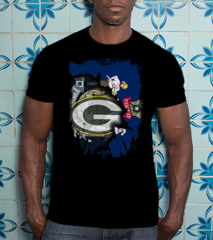 Maine State Flag With Green Bay Packers G T-Shirt