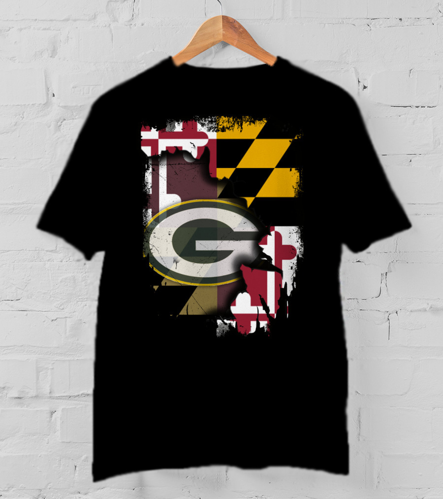Together Maryland Flag With Green Bay Packers T-Shirt