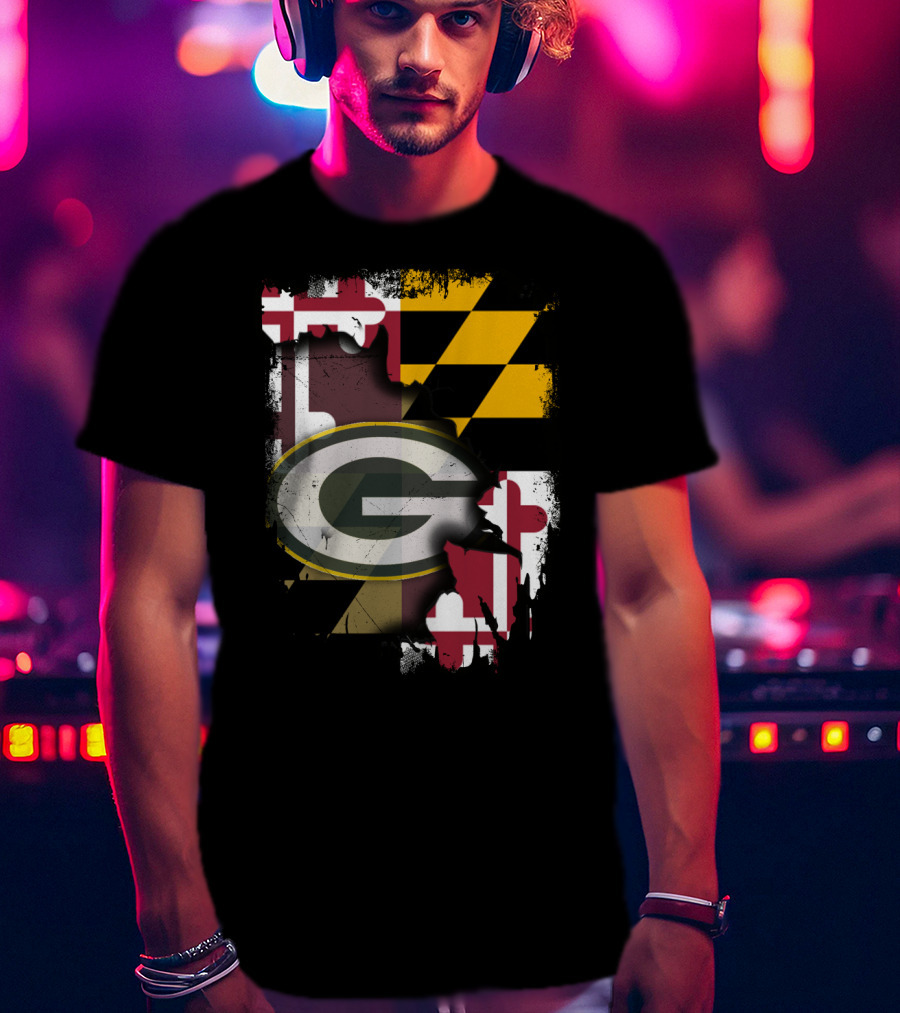 Together Maryland Flag With Green Bay Packers T-Shirt
