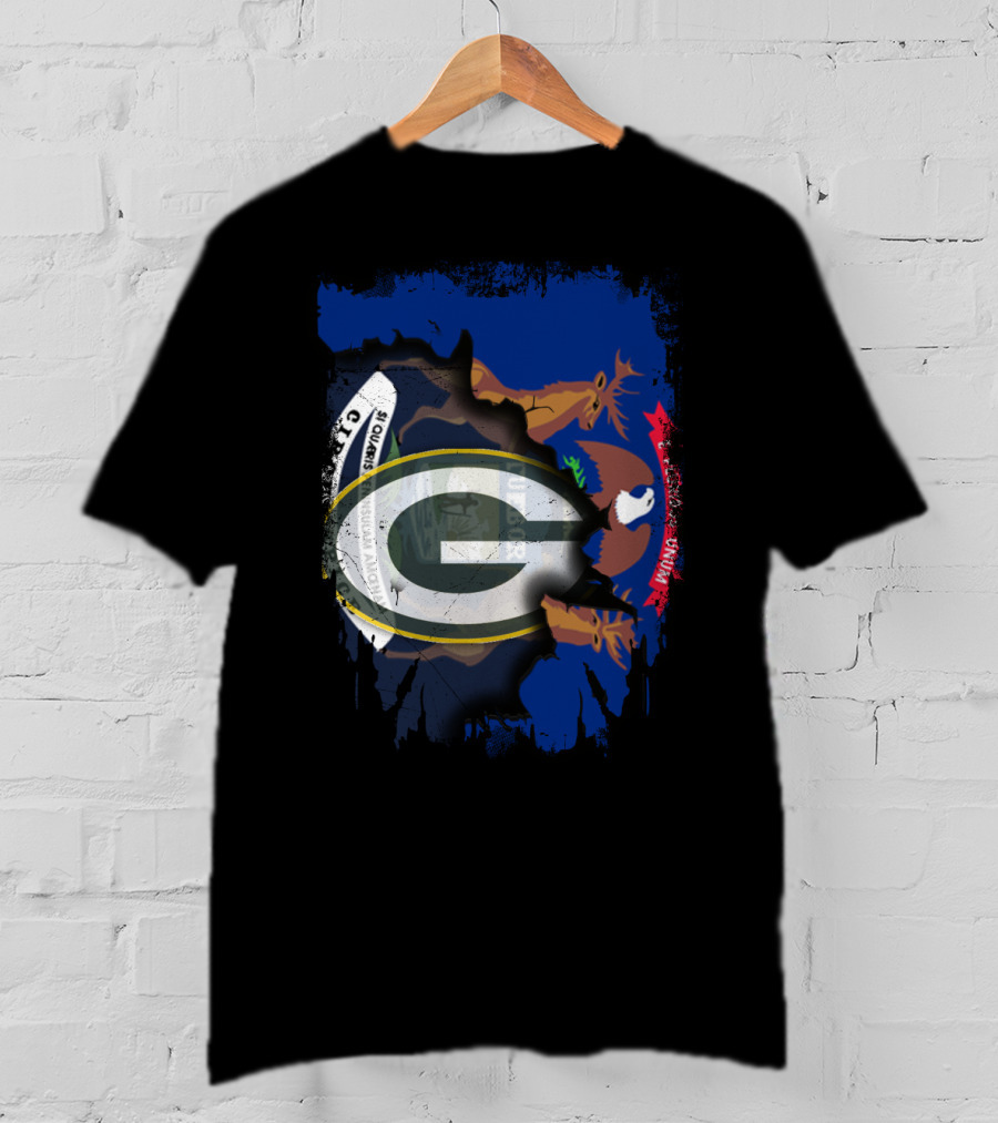 Michigan And Packers Unity With Iconic Symbol Integration T-Shirt