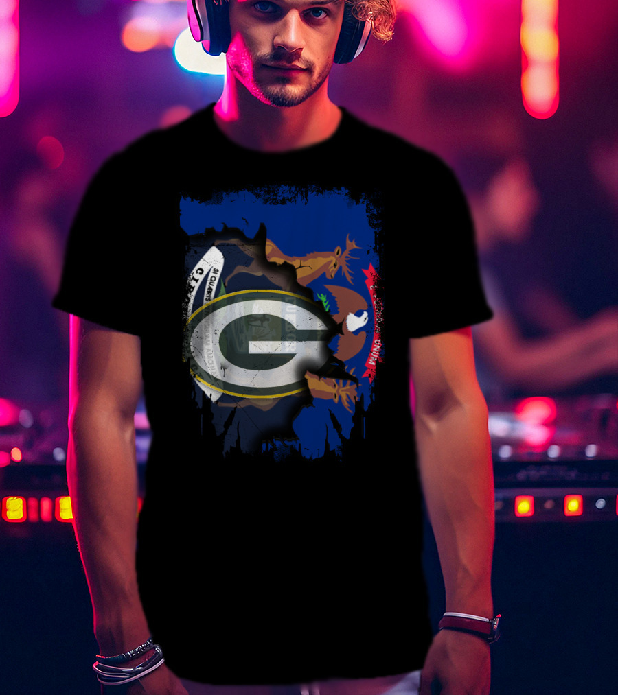 Michigan And Packers Unity With Iconic Symbol Integration T-Shirt