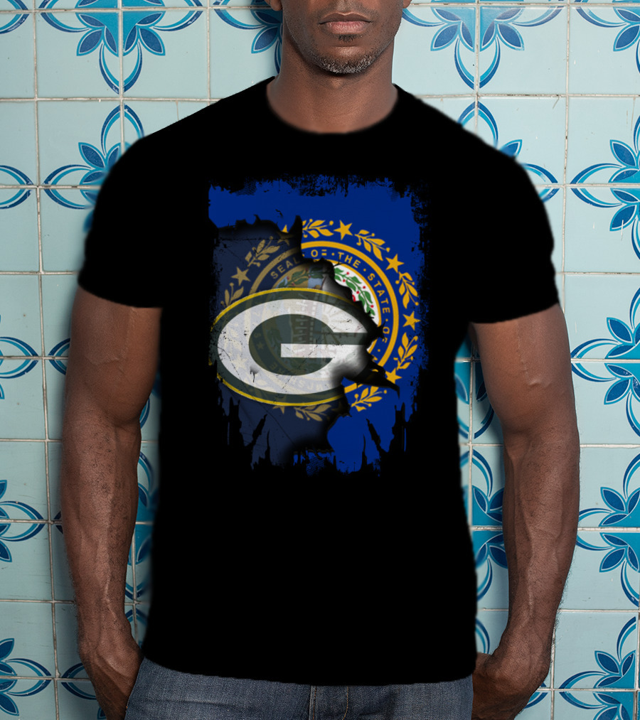 Together New Hampshire With Green Bay Packers State Seal Fusion T-Shirt