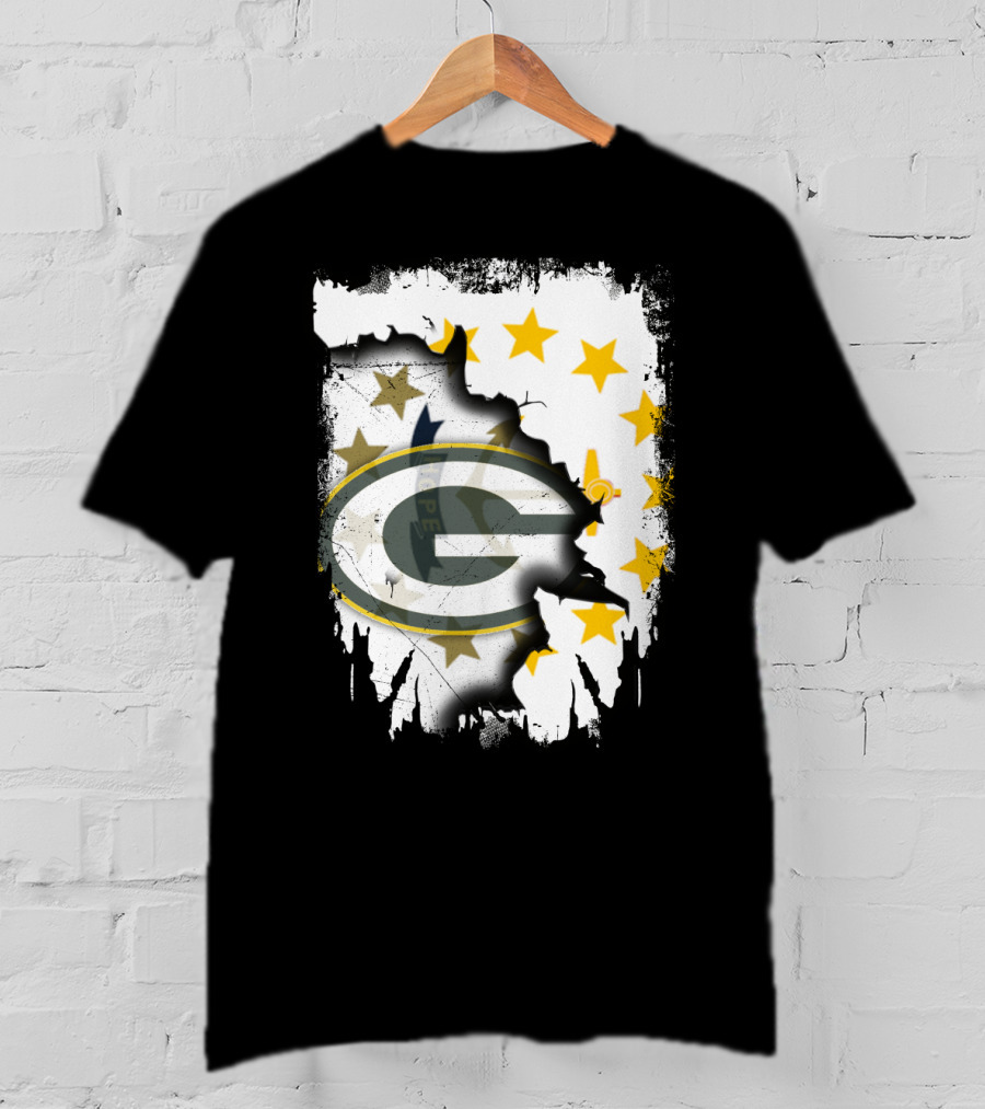Together Rhode Island With Packers Stars Logo Fusion T-Shirt