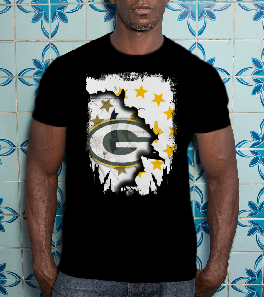 Together Rhode Island With Packers Stars Logo Fusion T-Shirt